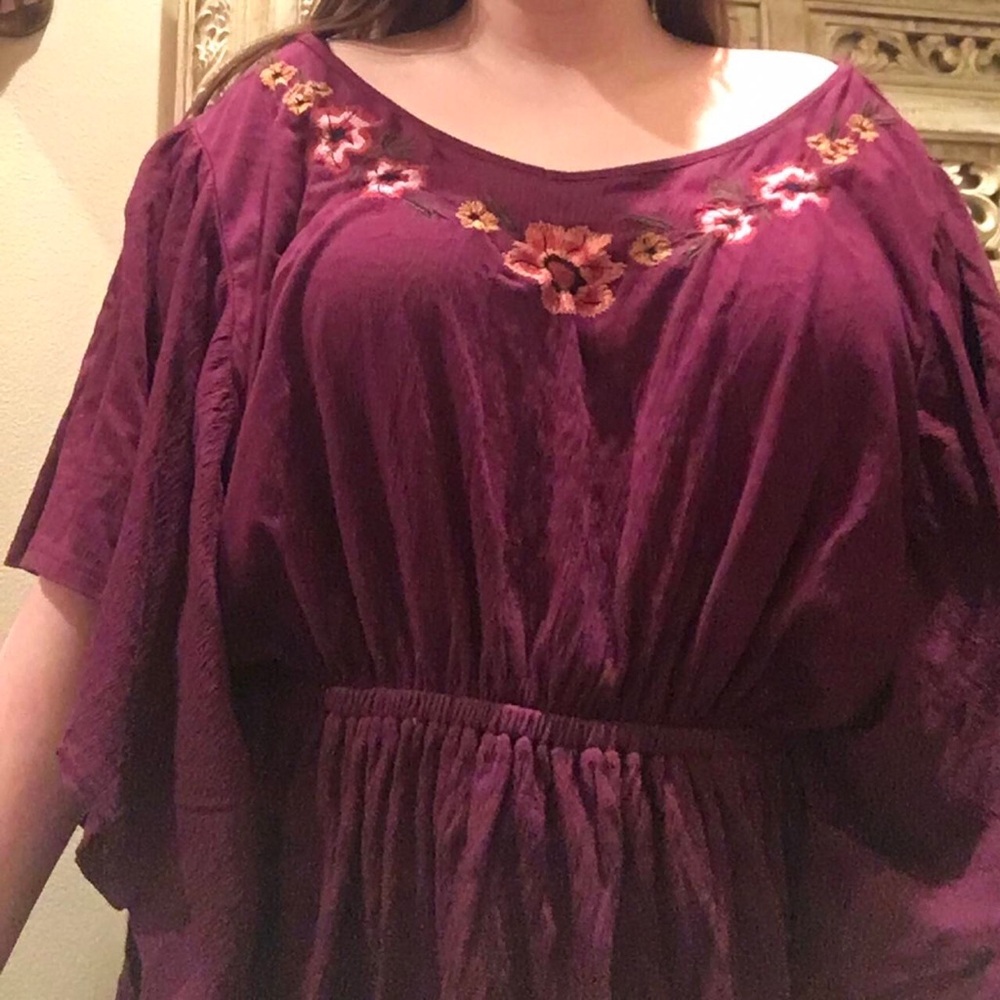 Lane Bryant Blouse with Floral Embroidery